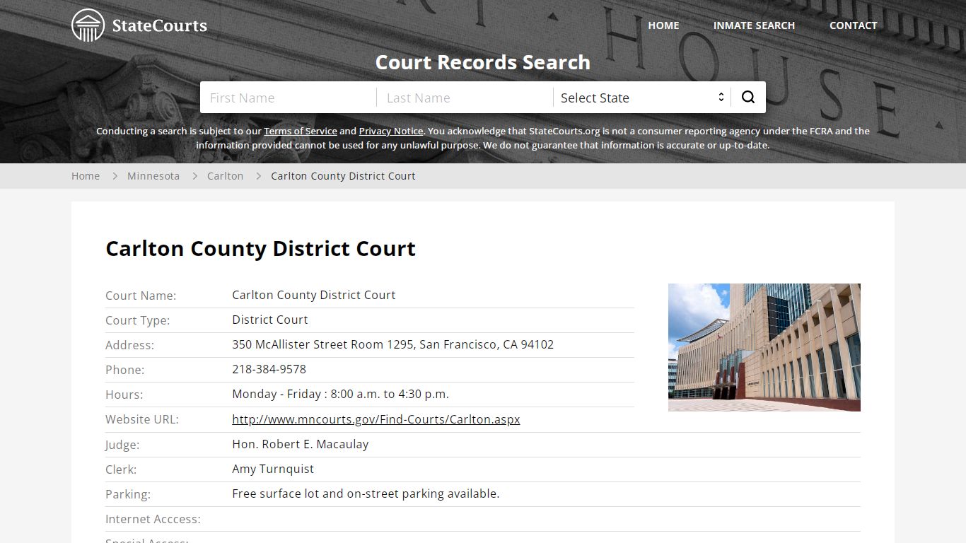 Carlton County District Court, Carlton County, MN - StateCourts